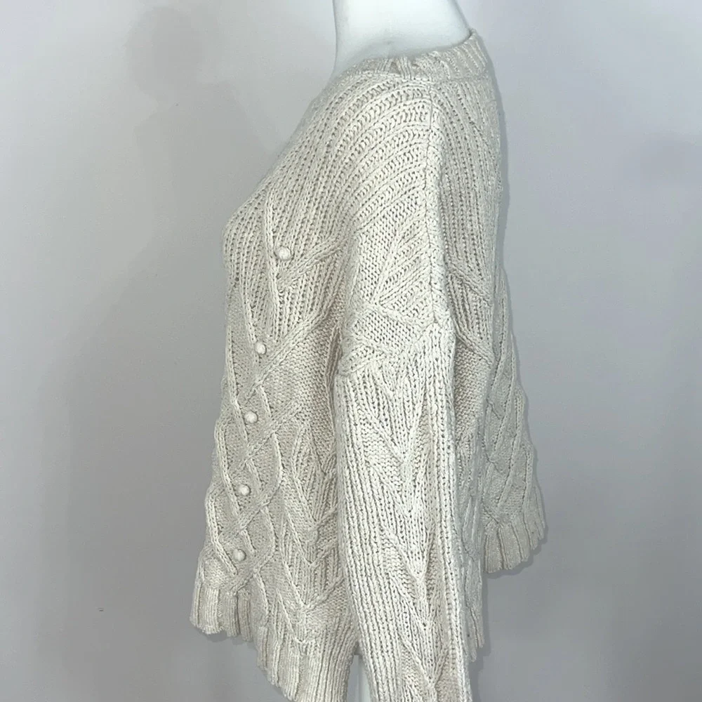 J. Crew cream knit sweater oversized small